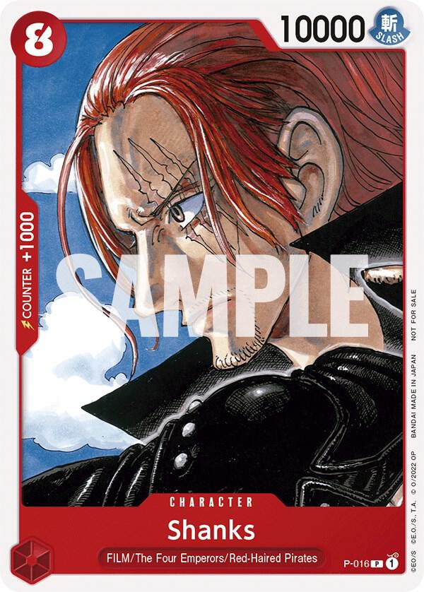 Shanks (One Piece Film Red) P-016 card from One Piece Promotion Cards