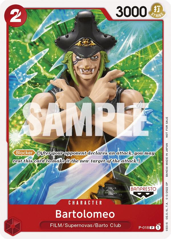 Bartolomeo (One Piece Film Red) P-018 card from One Piece Promotion Cards