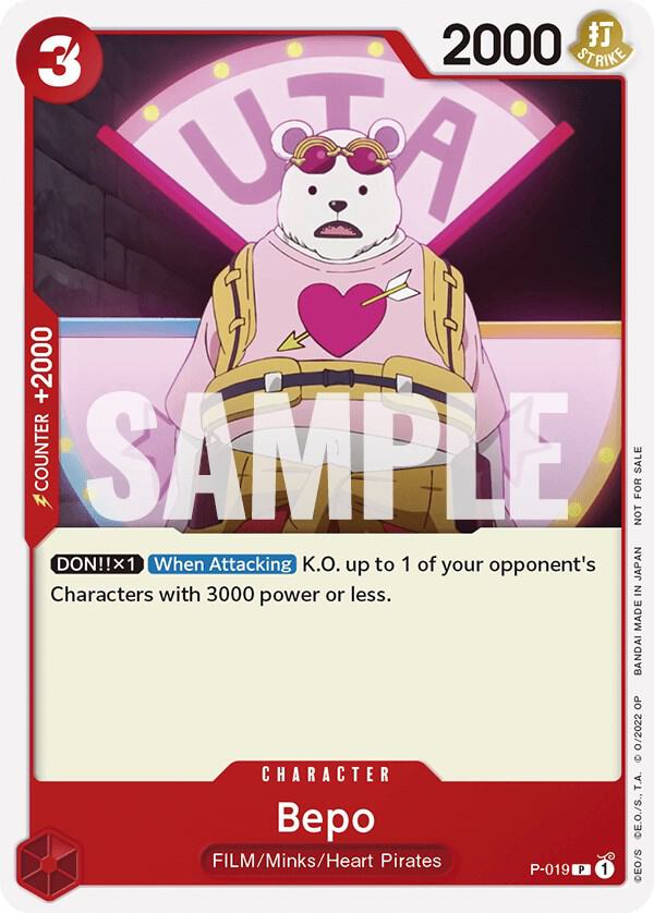 Bepo (One Piece Film Red) P-019 card from One Piece Promotion Cards