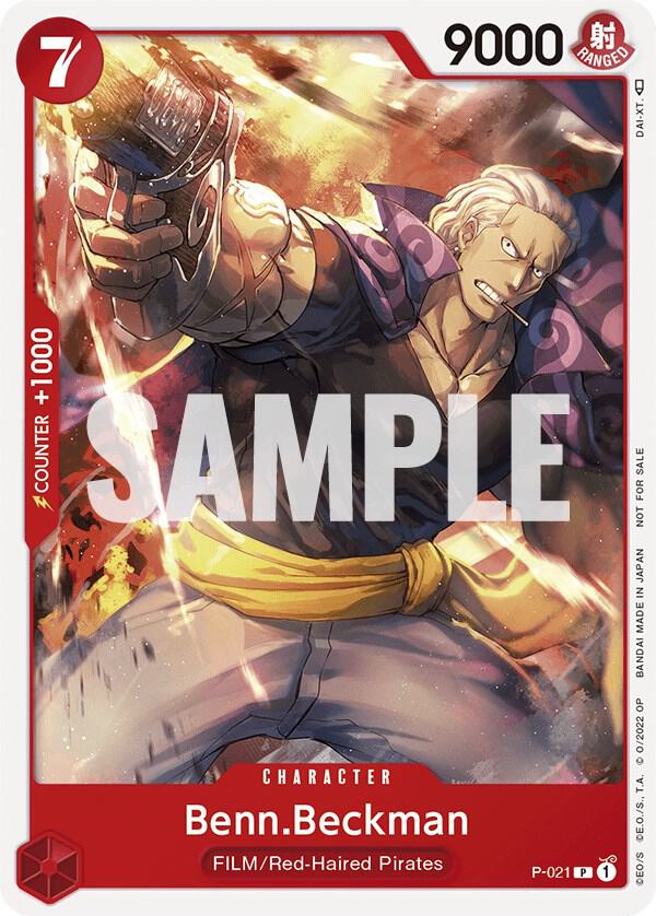 Benn.Beckman (One Piece Film Red) P-021 card from One Piece Promotion Cards