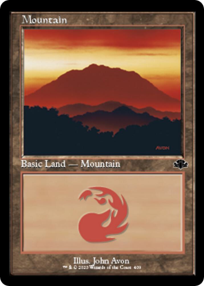 Mountain (Retro Frame) 409 card from Dominaria Remastered
