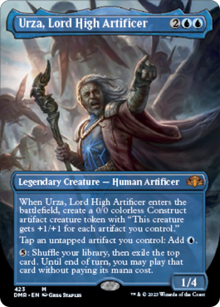 Urza, Lord High Artificer (Borderless) 423 card from Dominaria Remastered
