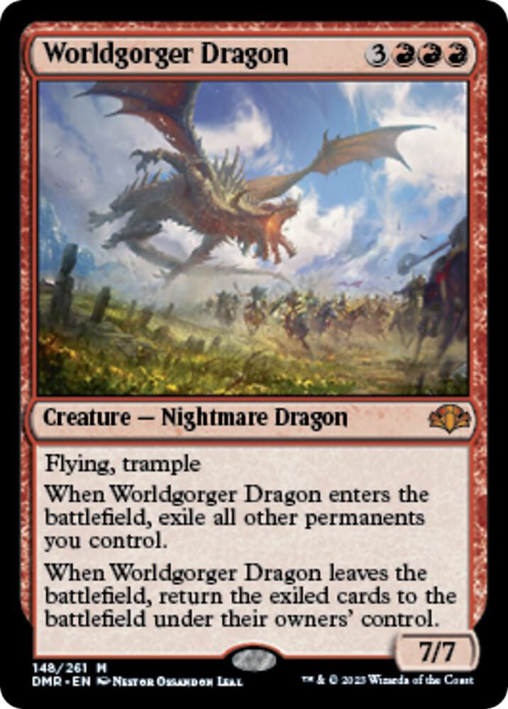 Worldgorger Dragon 148 card from Dominaria Remastered