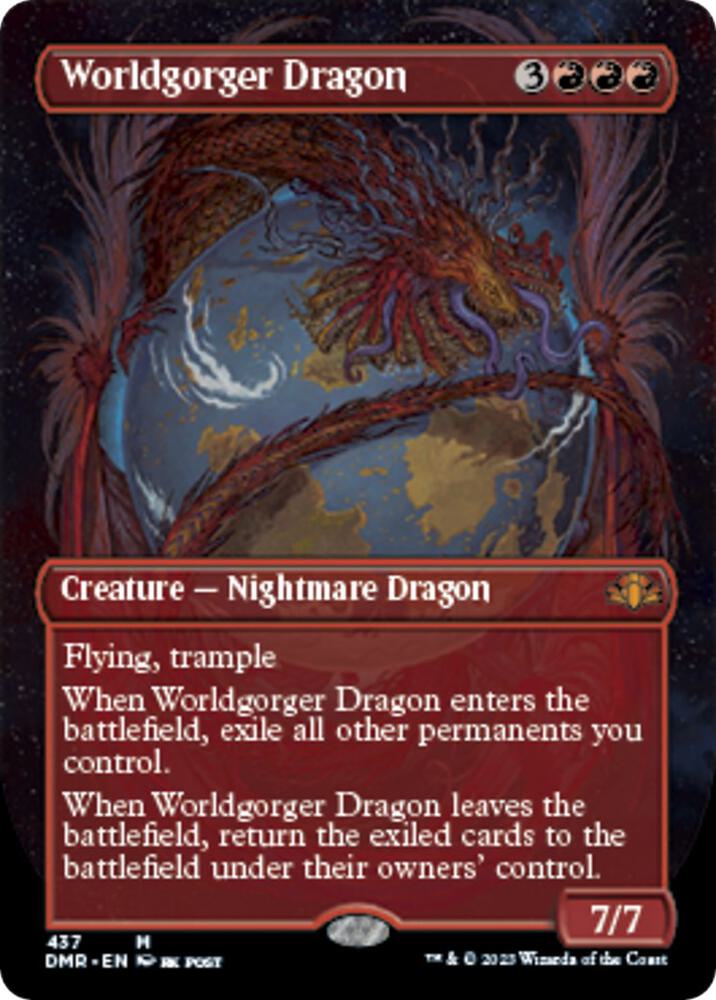 Worldgorger Dragon (Borderless) 437 card from Dominaria Remastered