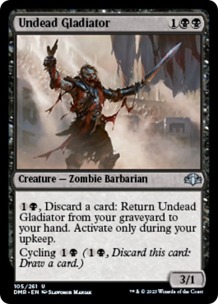 Undead Gladiator 105 card from Dominaria Remastered