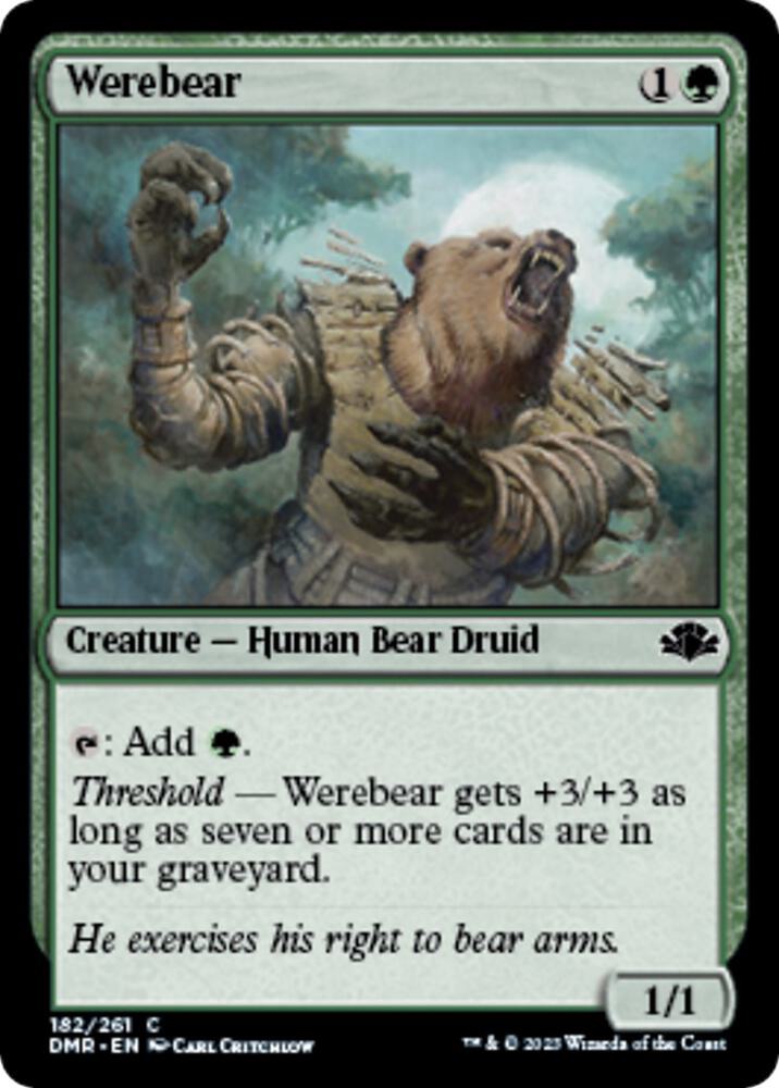 Werebear 182 card from Dominaria Remastered