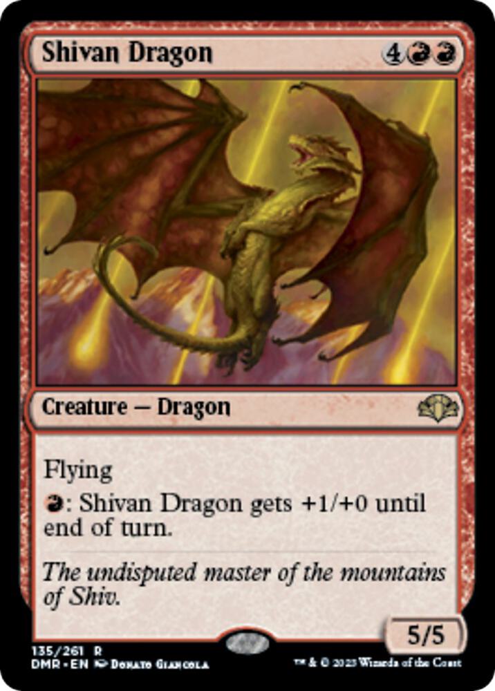 Shivan Dragon 135 card from Dominaria Remastered