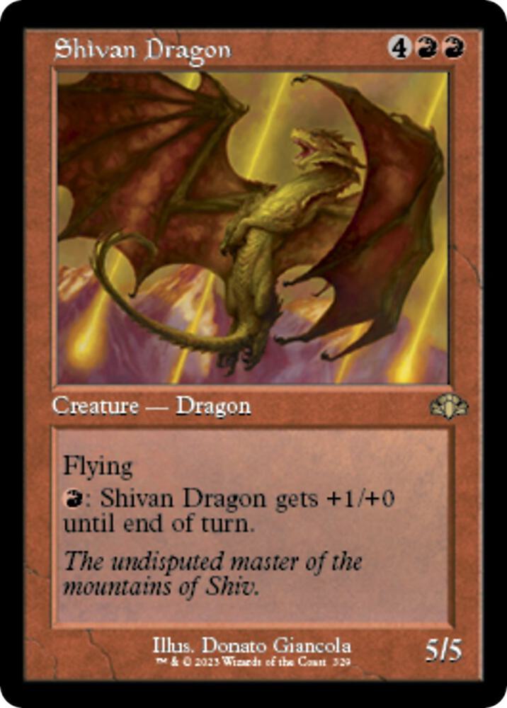 Shivan Dragon (Retro Frame) 329 card from Dominaria Remastered