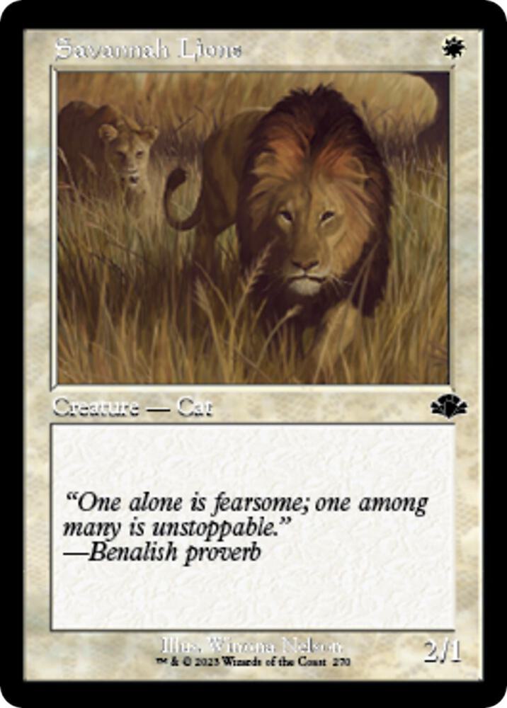 Savannah Lions (Retro Frame) 270 card from Dominaria Remastered