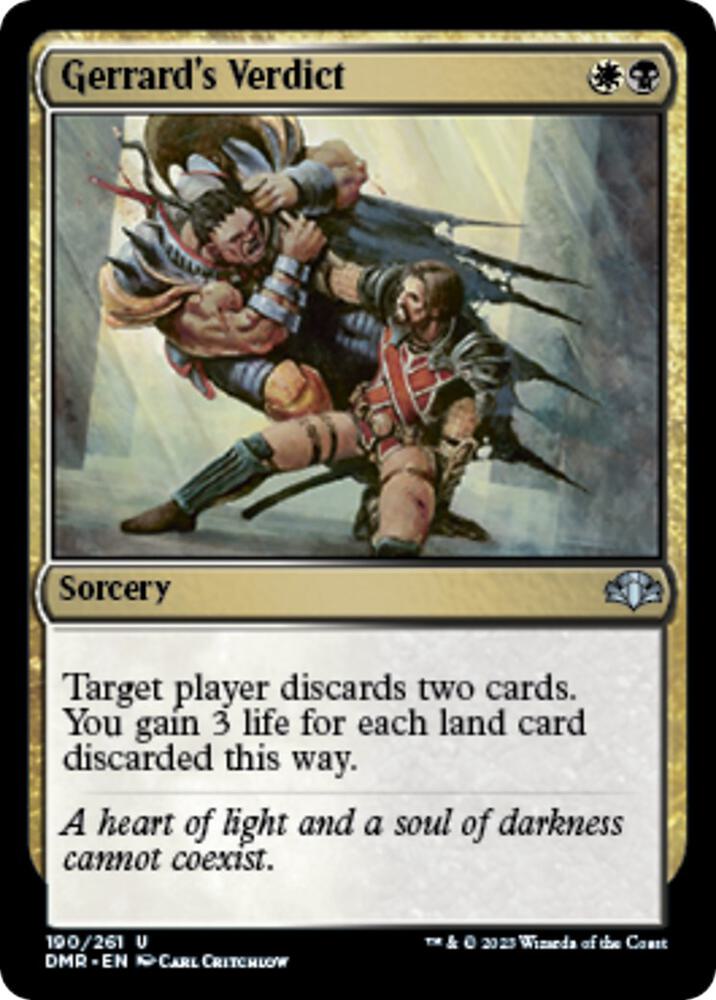 Gerrard's Verdict 190 card from Dominaria Remastered