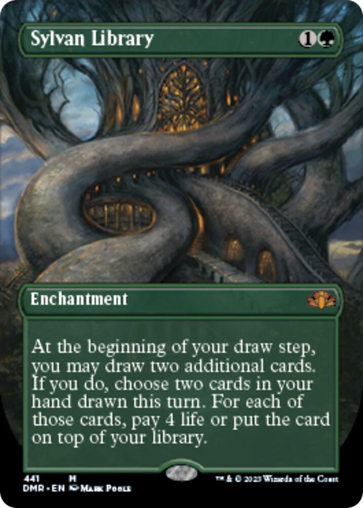 Sylvan Library (Borderless) 441 card from Dominaria Remastered