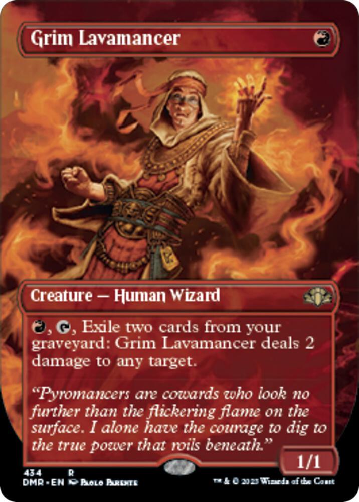 Grim Lavamancer (Borderless) 434 card from Dominaria Remastered