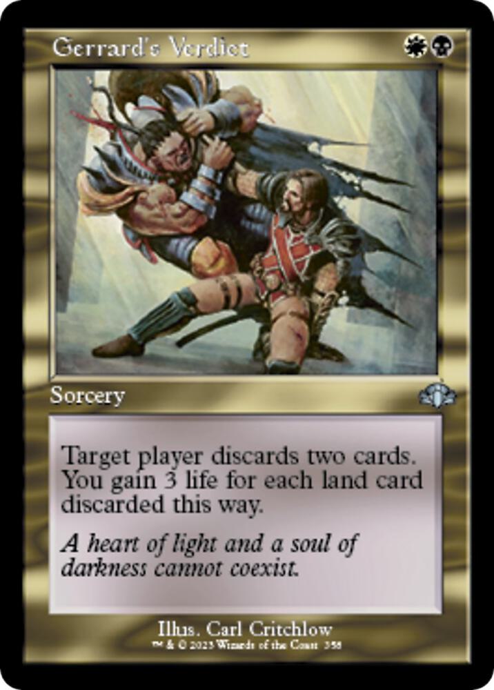 Gerrard's Verdict (Retro Frame) 358 card from Dominaria Remastered