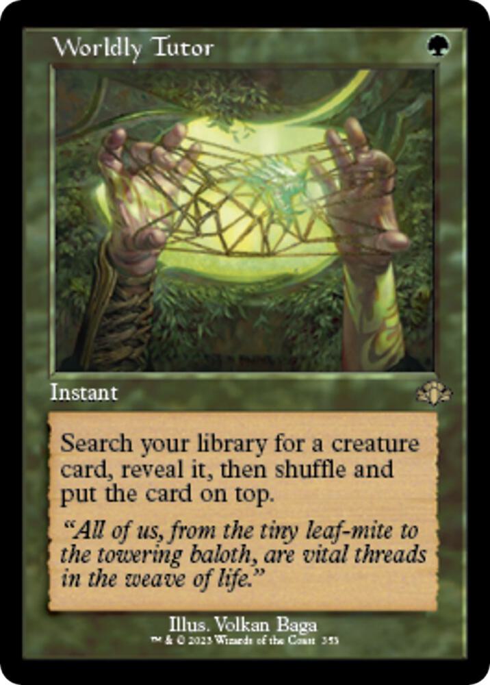 Worldly Tutor (Retro Frame) 353 card from Dominaria Remastered
