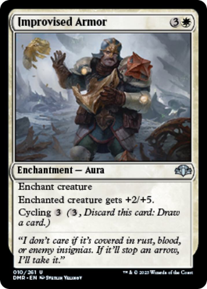 Improvised Armor 10 card from Dominaria Remastered