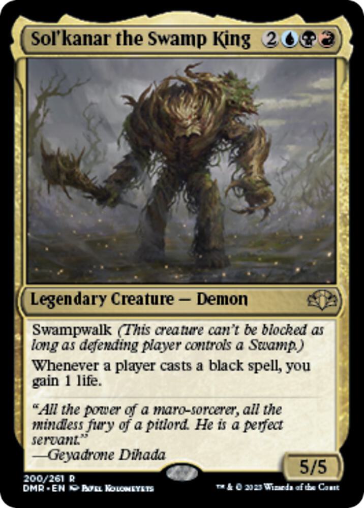 Sol'kanar the Swamp King 200 card from Dominaria Remastered