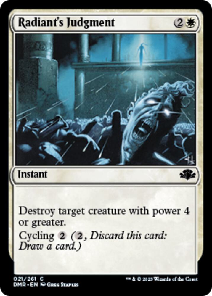 Radiant's Judgment 21 card from Dominaria Remastered
