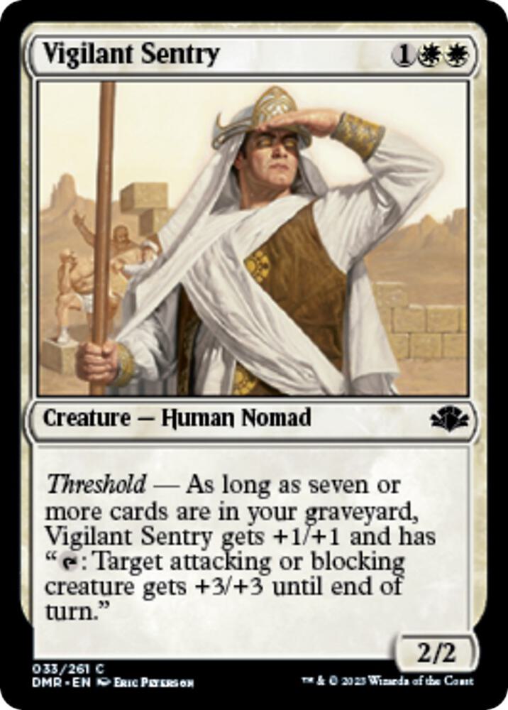 Vigilant Sentry 33 card from Dominaria Remastered