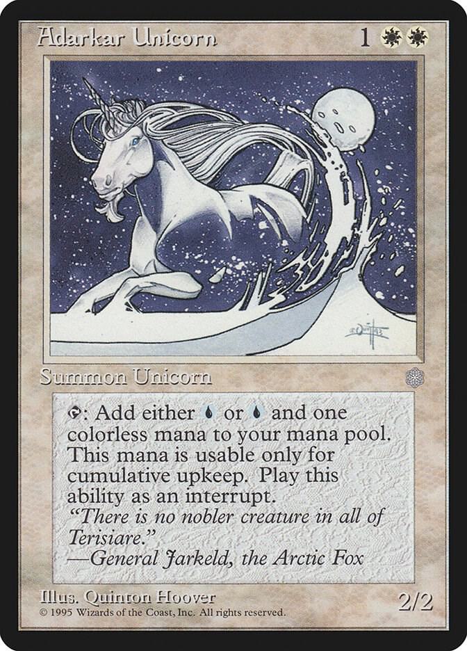 Adarkar Unicorn card from Ice Age