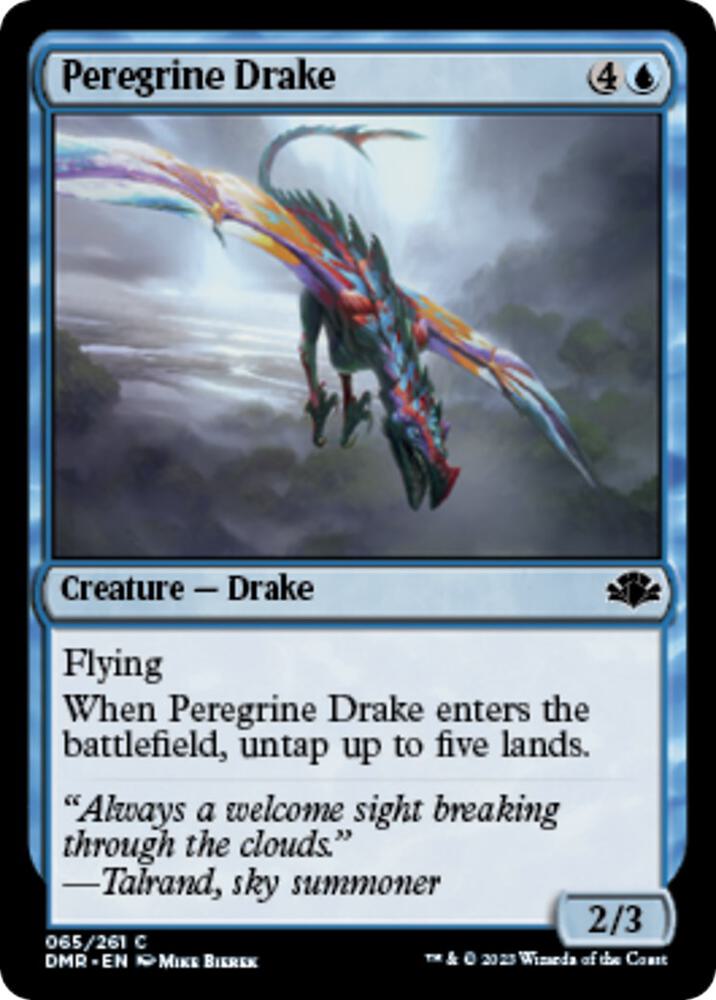 Peregrine Drake 65 card from Dominaria Remastered