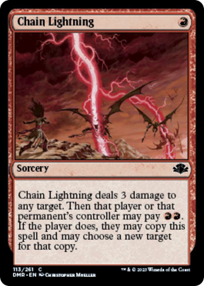 Chain Lightning 113 card from Dominaria Remastered