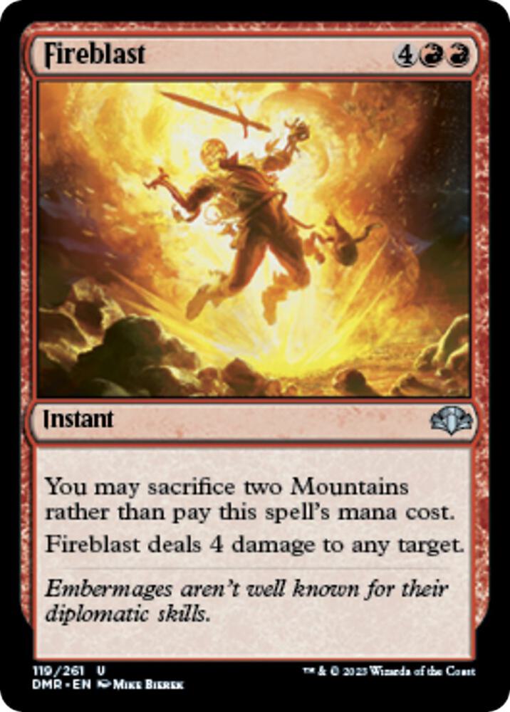 Fireblast 119 card from Dominaria Remastered
