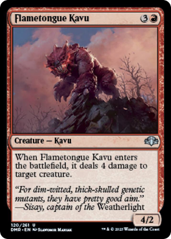 Flametongue Kavu 120 card from Dominaria Remastered