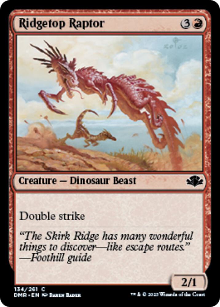 Ridgetop Raptor 134 card from Dominaria Remastered