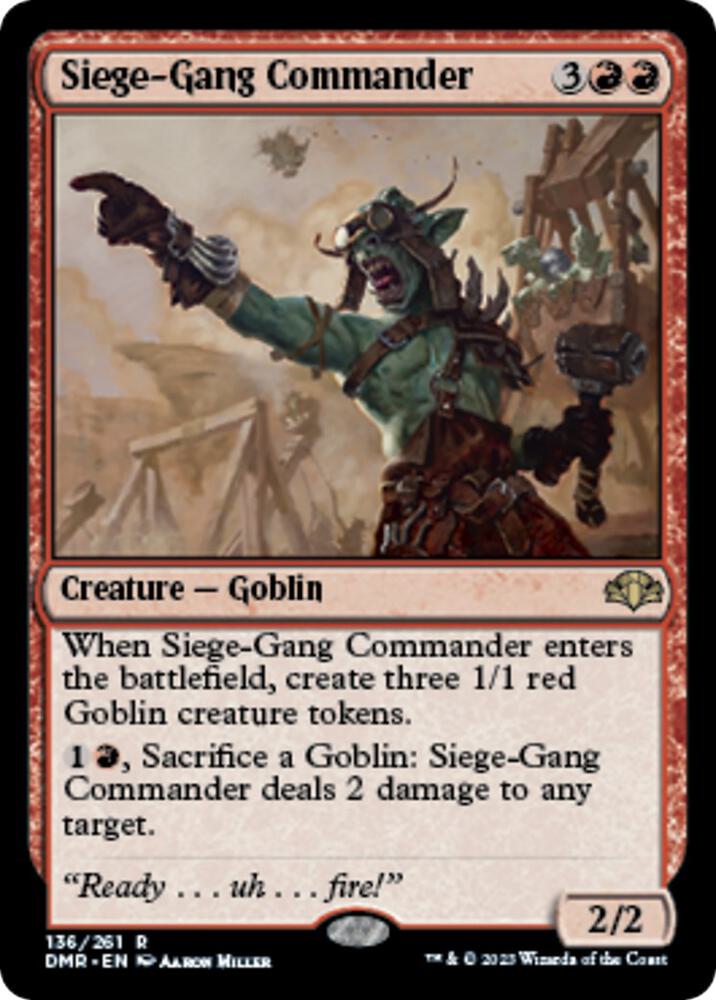 Siege-Gang Commander 136 card from Dominaria Remastered