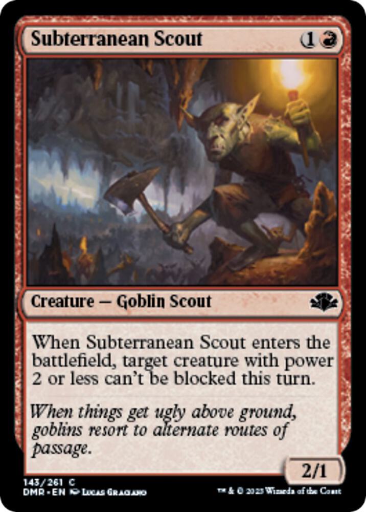 Subterranean Scout 143 card from Dominaria Remastered