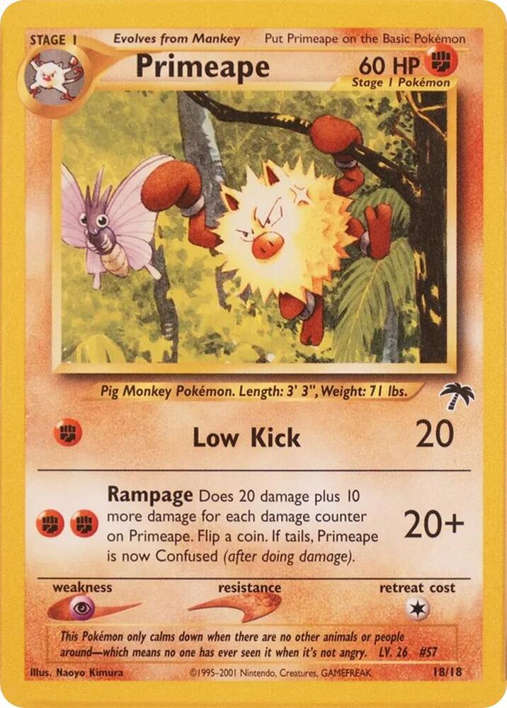 Primeape 18/18 card from Southern Islands