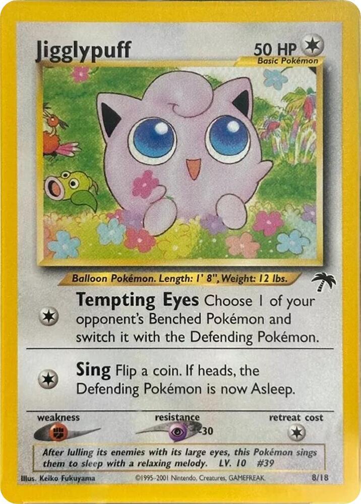 Jigglypuff 08/18 card from Southern Islands