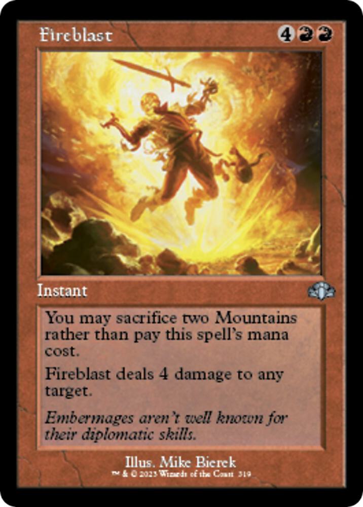 Fireblast (Retro Frame) 319 card from Dominaria Remastered