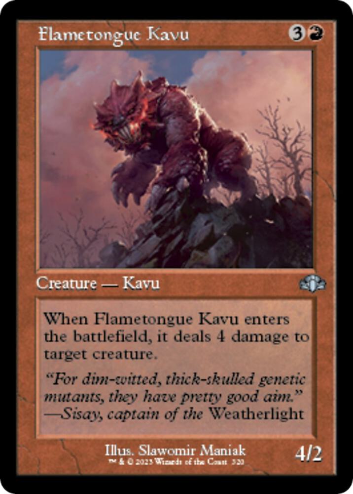 Flametongue Kavu (Retro Frame) 320 card from Dominaria Remastered