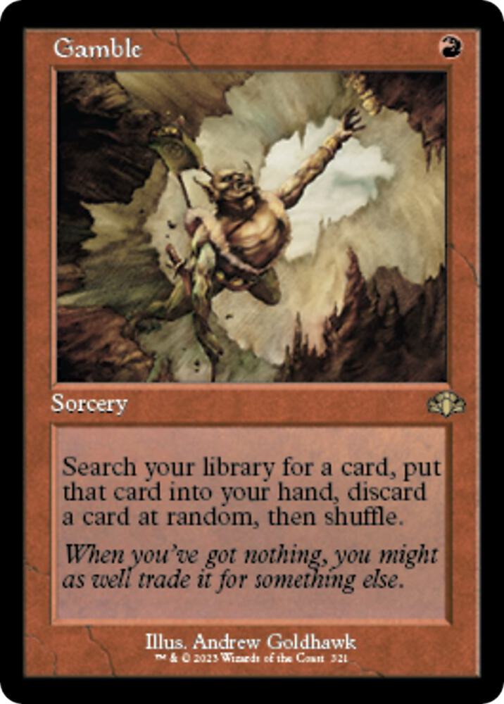 Gamble (Retro Frame) 321 card from Dominaria Remastered