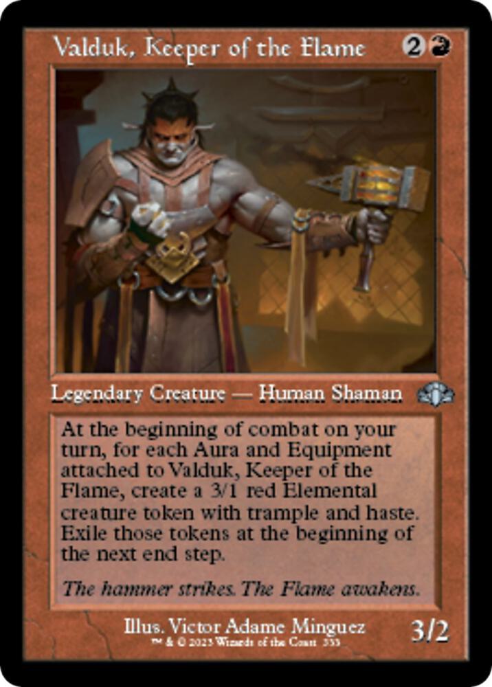 Valduk, Keeper of the Flame (Retro Frame) 333 card from Dominaria Remastered