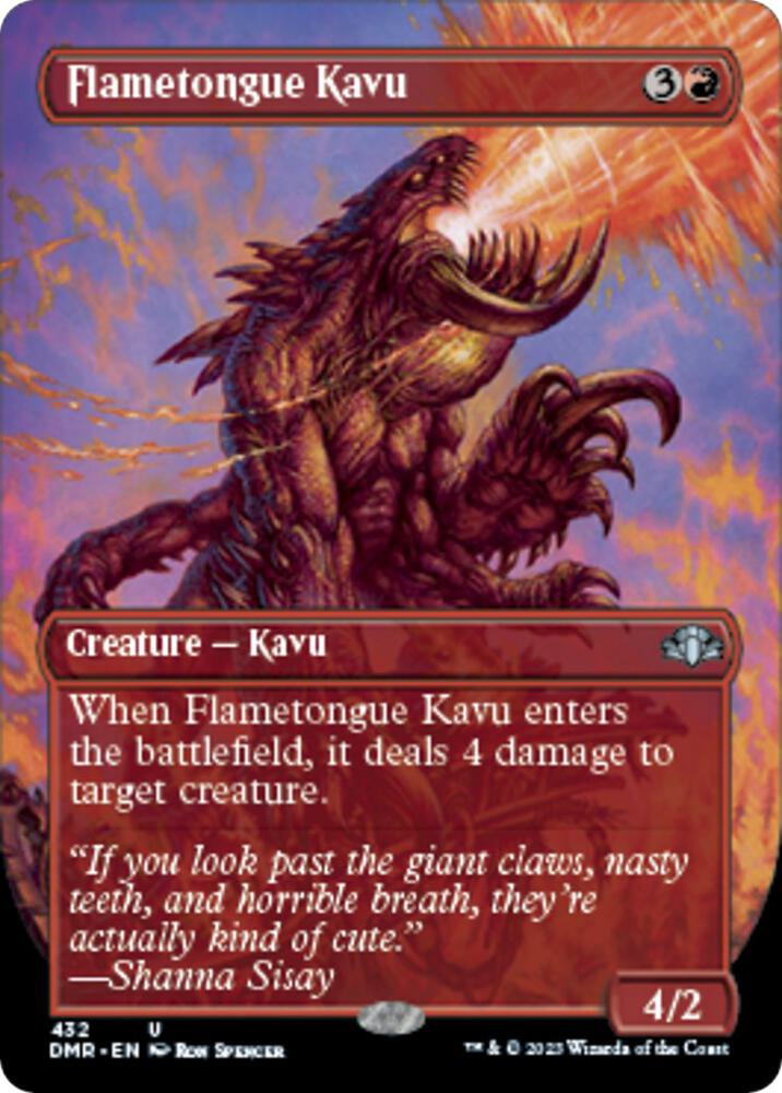 Flametongue Kavu (Borderless) 432 card from Dominaria Remastered