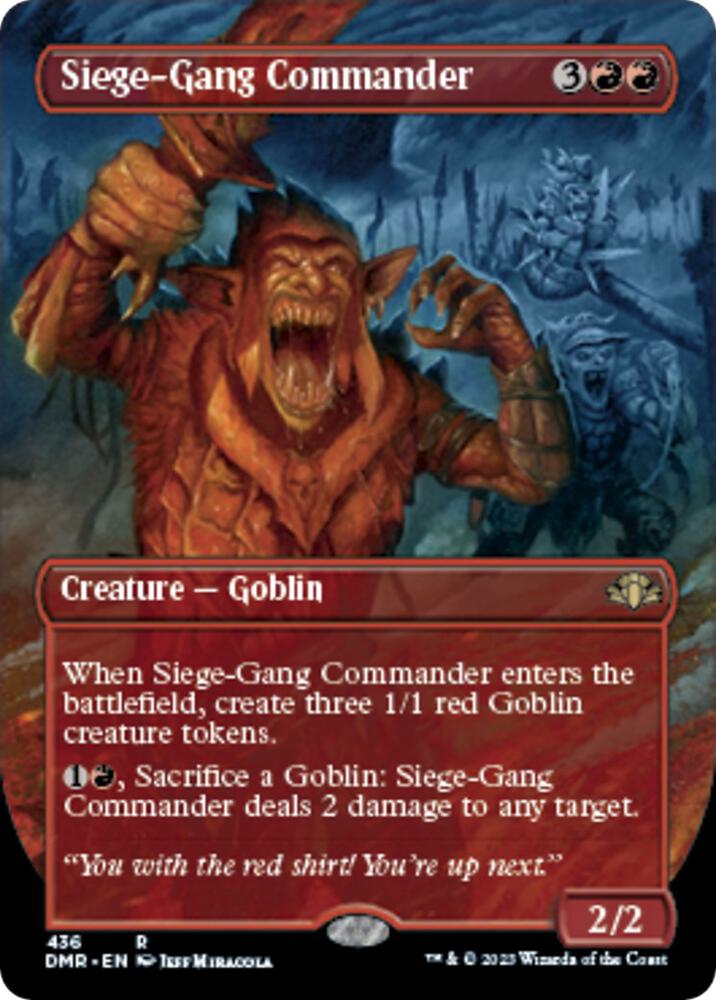 Siege-Gang Commander (Borderless) 436 card from Dominaria Remastered