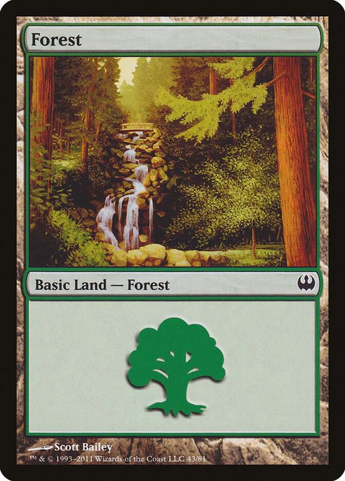 Forest 43 card from Duel Decks: Knights vs. Dragons