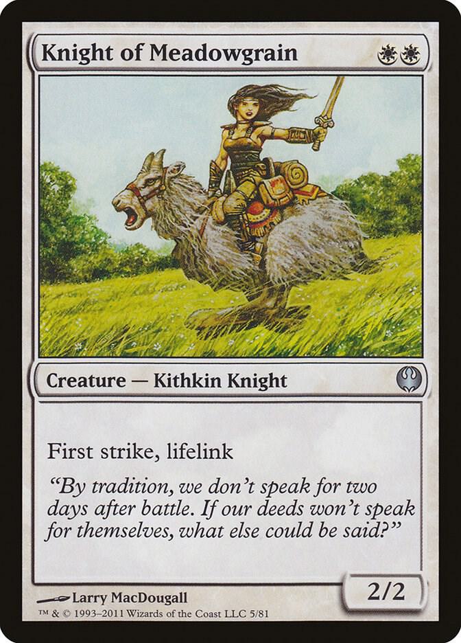 Knight of Meadowgrain 5 card from Duel Decks: Knights vs. Dragons