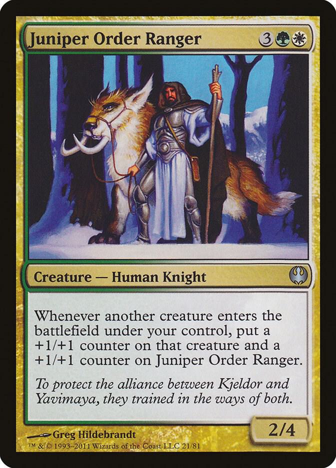 Juniper Order Ranger 21 card from Duel Decks: Knights vs. Dragons