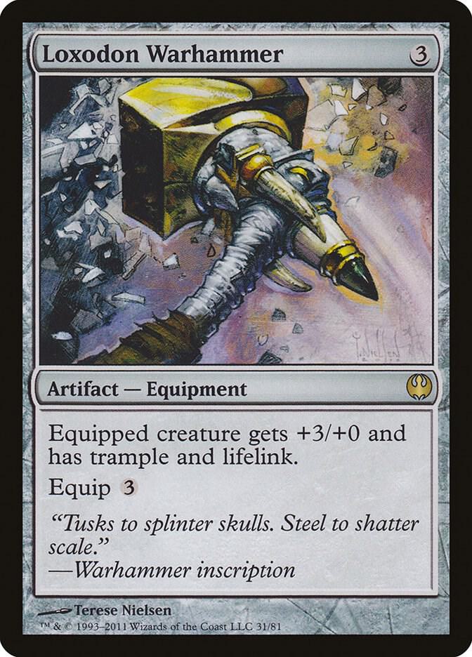 Loxodon Warhammer 31 card from Duel Decks: Knights vs. Dragons