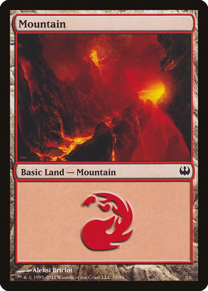 Mountain 78 card from Duel Decks: Knights vs. Dragons