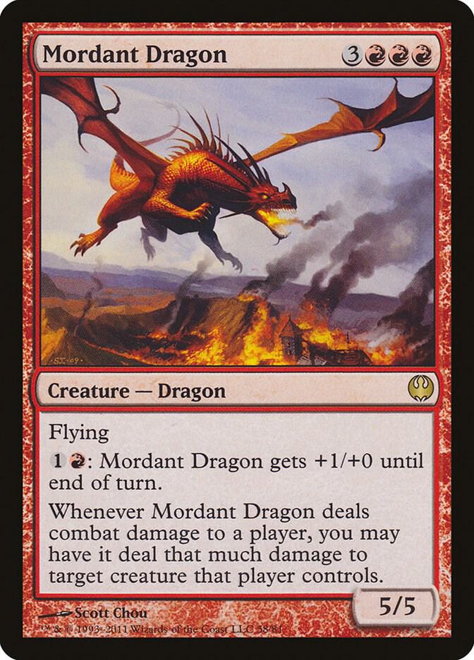 Mordant Dragon 58 card from Duel Decks: Knights vs. Dragons
