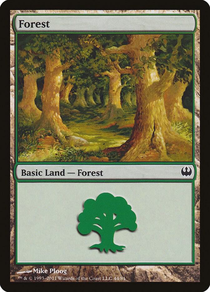 Forest 44 card from Duel Decks: Knights vs. Dragons