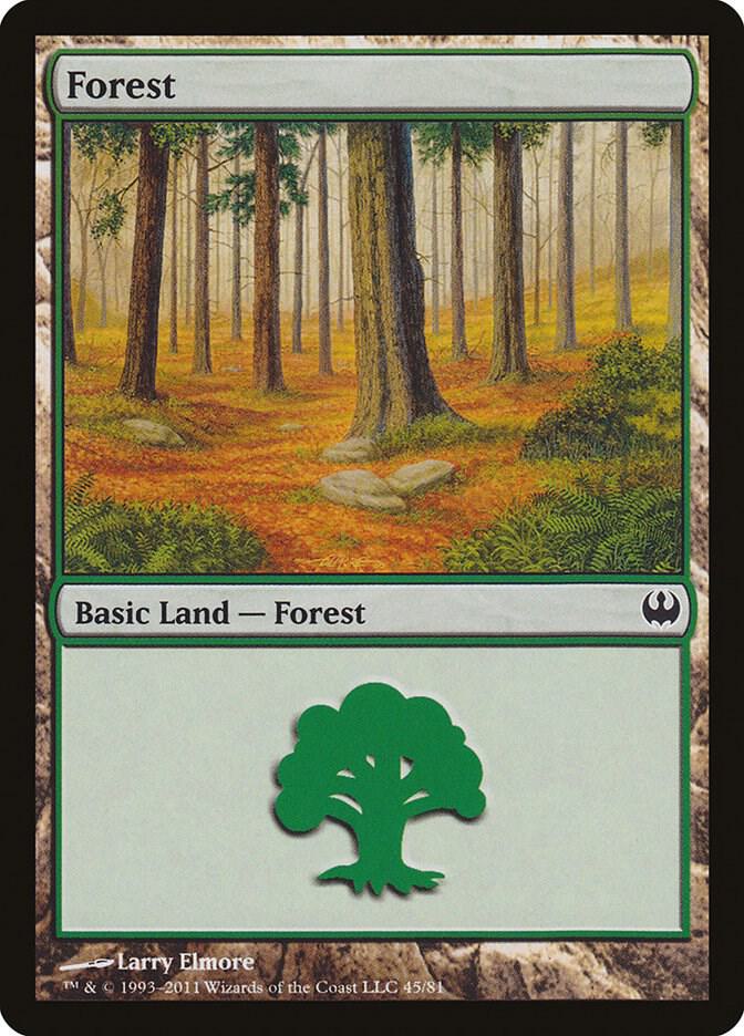 Forest 45 card from Duel Decks: Knights vs. Dragons