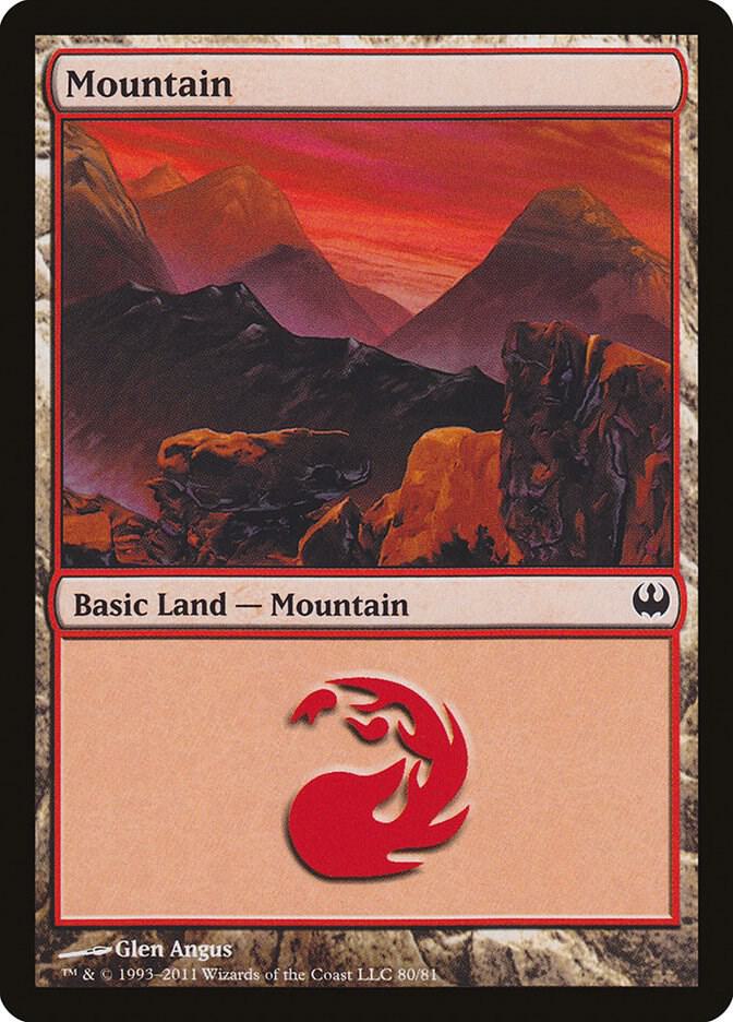 Mountain 80 card from Duel Decks: Knights vs. Dragons