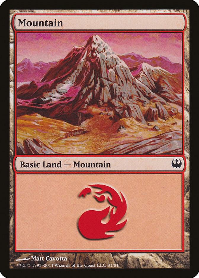 Mountain 81 card from Duel Decks: Knights vs. Dragons