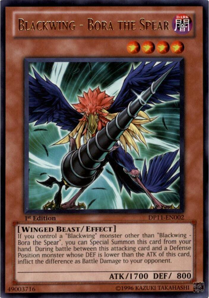 Blackwing - Bora the Spear DP11-EN002 card from Duelist Pack 11: Crow