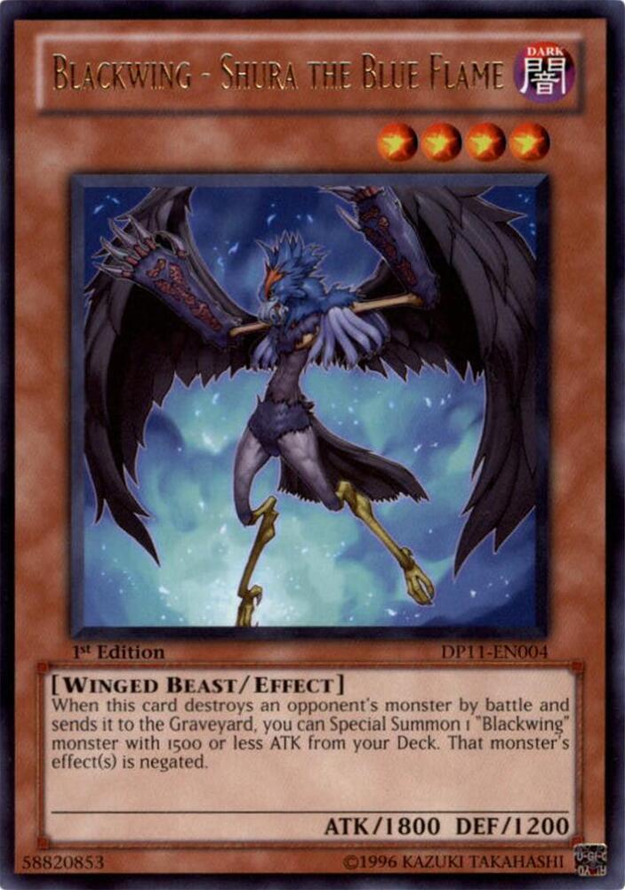 Blackwing - Shura the Blue Flame DP11-EN004 card from Duelist Pack 11: Crow